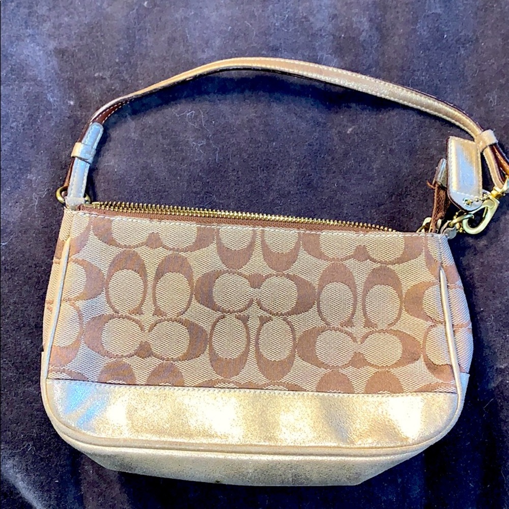 COACH multicolored leather/cloth purse